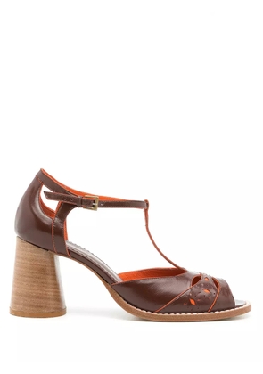 Sarah Chofakian leather Manchester sandals - Brown