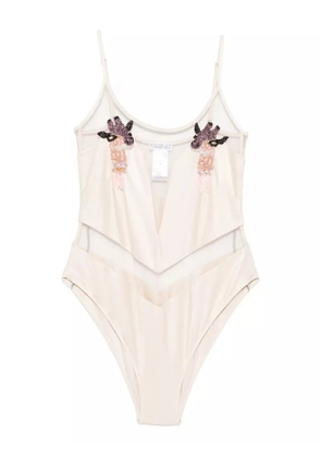 Mazzei beaded-embellishment swimsuit - Neutrals