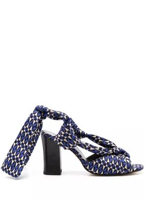 Sarah Chofakian ankle tie-fastening 90mm sandals - Blue