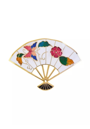 Susan Caplan Vintage 1980s Fan brooch - White