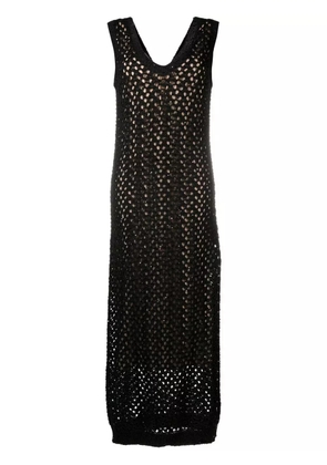 Brunello Cucinelli open-knit maxi dress - Black
