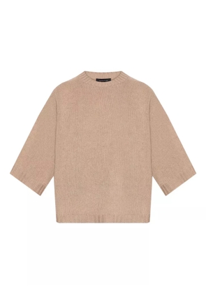 Fabiana Filippi round-neck half-sleeve sweater - Neutrals