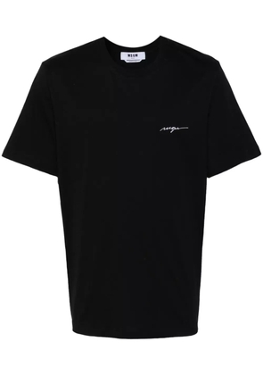 MSGM embroidered-logo cotton T-shirt - Black