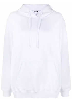 MSGM drawstring cotton hoodie - White