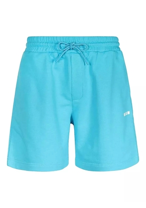 MSGM elasticated-waistband cotton shorts - Blue