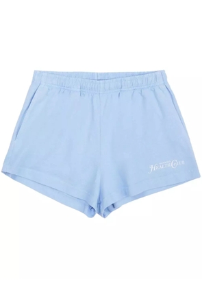 Sporty & Rich logo-print cotton shorts - Blue