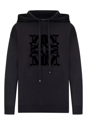 Max Mara velvet-logo hoodie - Black