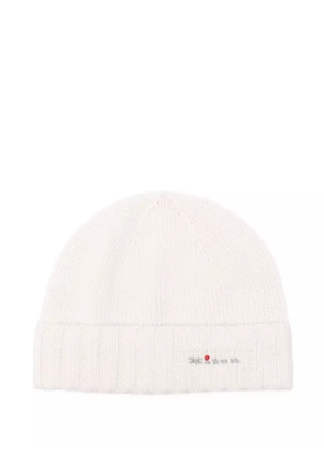 Kiton ribbed wool beanie - White