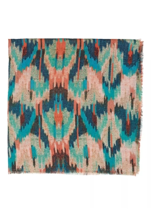 DEMIUR geometric-pattern scarf - Blue