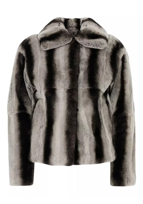 Yves Salomon striped jacket - White