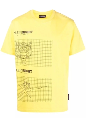 Plein Sport crew neck logo-print T-shirt - Yellow