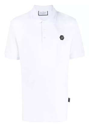 Philipp Plein logo-print cotton polo shirt - White