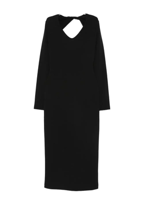 Emporio Armani knot-back long-sleeved day dress - Black
