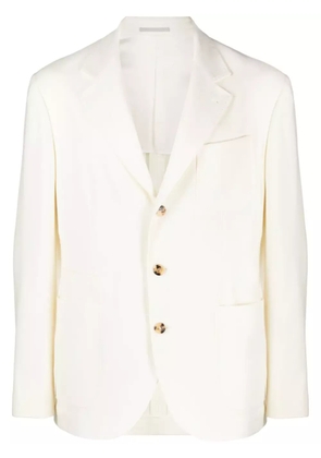 Brunello Cucinelli single-breasted wool-blend blazer - White
