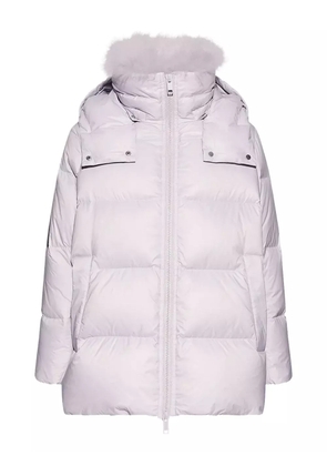 Yves Salomon lambshearling-collar down coat - Purple