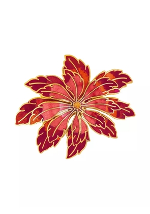 Susan Caplan Vintage 1980s Lotus Flower brooch - Red