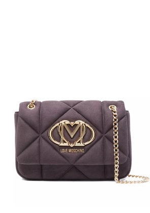 Love Moschino quilted logo-plaque shoulder bag - Purple