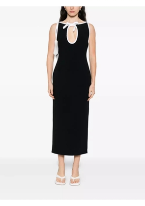 Rowen Rose keyhole-neck sleeveless midi dress - Black