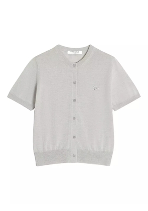 Maison Kitsuné Baby Fox-embroidered short-sleeve cardigan - Grey