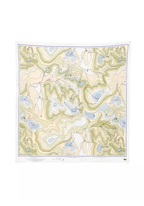 Lacoste graphic-printed scarf - White