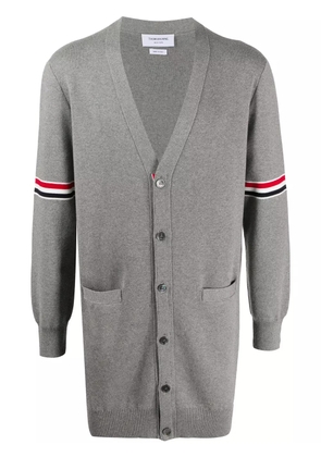Thom Browne Milano stitch long cardigan - Grey