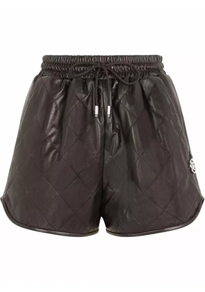Dolce & Gabbana quilted leather track shorts - Black