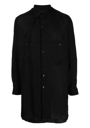 Yohji Yamamoto asymmetric-collar long-sleeve shirt - Black