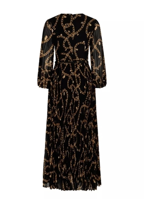 ZIMMERMANN chain-print pleated-skirt midi dress - Black