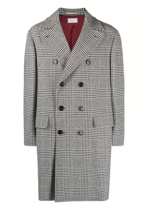 Brunello Cucinelli double-breasted checked coat - Black