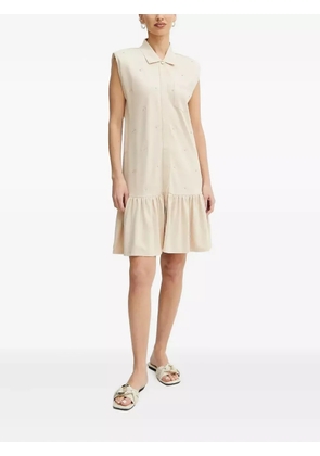 LIU JO embellished ruffled-hem mini dress - Neutrals
