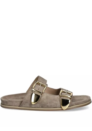 BILLI BI double-buckle suede sandals - Neutrals