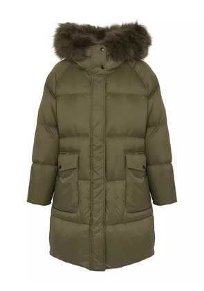 Yves Salomon shearling-trimmed down coat - Green