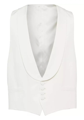 Brunello Cucinelli shawl-lapels silk waistcoat - White