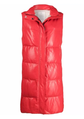 Brunello Cucinelli down-padded leather gilet coat - Red