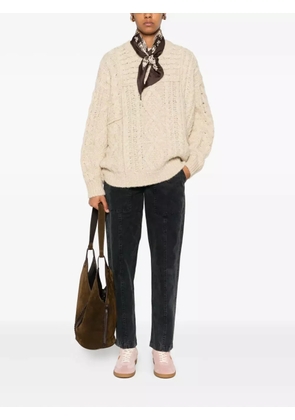MARANT ÉTOILE cable-knit crew-neck sweater - Neutrals