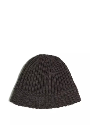 Yohji Yamamoto ribbed-knit wool beanie - Grey
