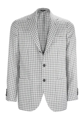 SARTORIO NAPOLI peak-lapel houndstooth check blazer - White