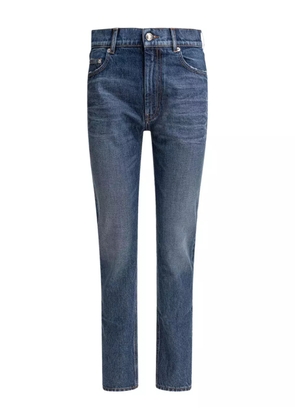 Sportmax logo-patch five-pocket denim jeans - Blue