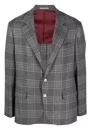 Brunello Cucinelli check-pattern wool-blend blazer - Grey