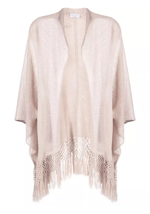 Brunello Cucinelli fringed linen poncho - C9504