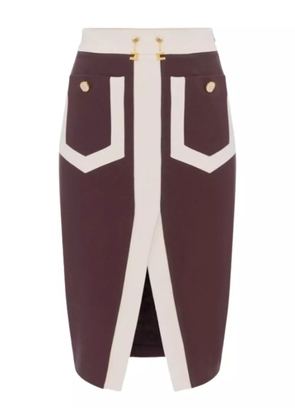 Elisabetta Franchi patch-pocket midi skirt - Red