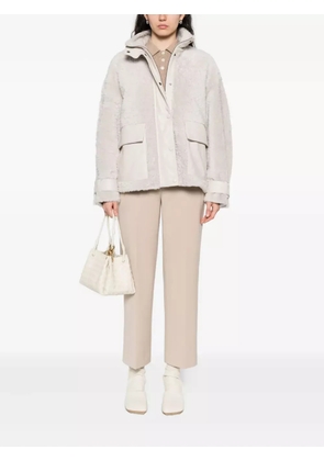 Emporio Armani patch-pocket shearling jacket - Neutrals