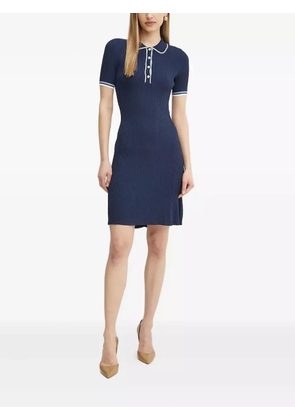 GUESS USA ribbed polo mini dress - Blue