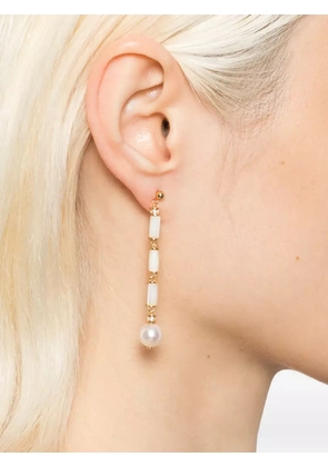 V JEWELLERY column earrings - White