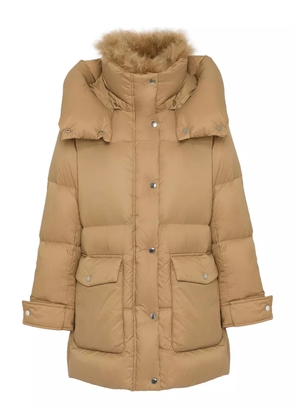Yves Salomon hooded down coat - Brown
