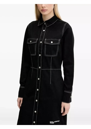 Karl Lagerfeld Jeans contrast-stitch mini shirt dress - Black