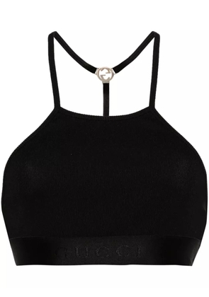 Gucci Interlocking G ribbed cropped top - Black