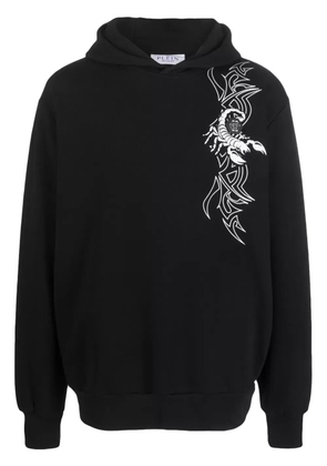 Philipp Plein Scorpion graphic-print cotton hoodie - Black