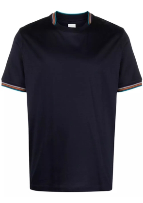 Paul Smith artist stripe print-cotton T-shirt - Blue