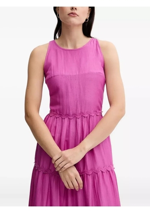 Pedro Del Hierro scalloped-embellishment tiered midi dress - Pink